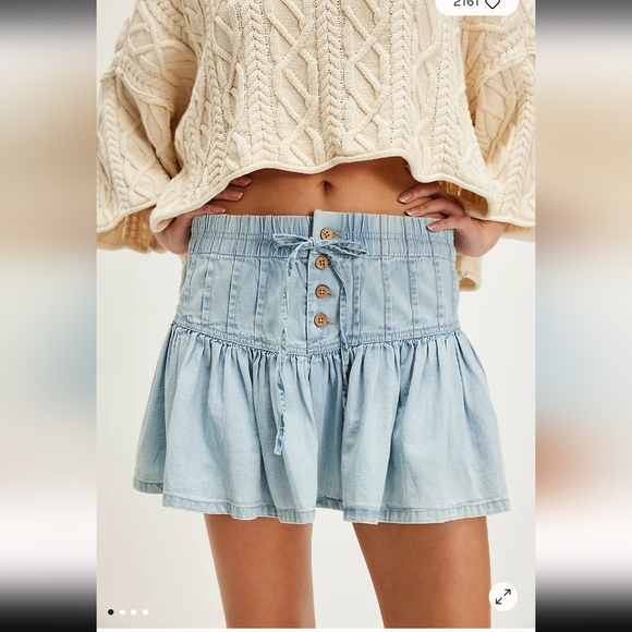 Free People Roselle Denim Mini Skirt - Picture 1 of 4